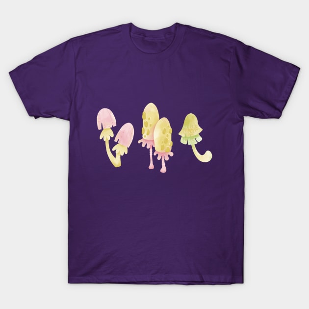 Cartoon fantasy mushrooms T-Shirt by OllyKo